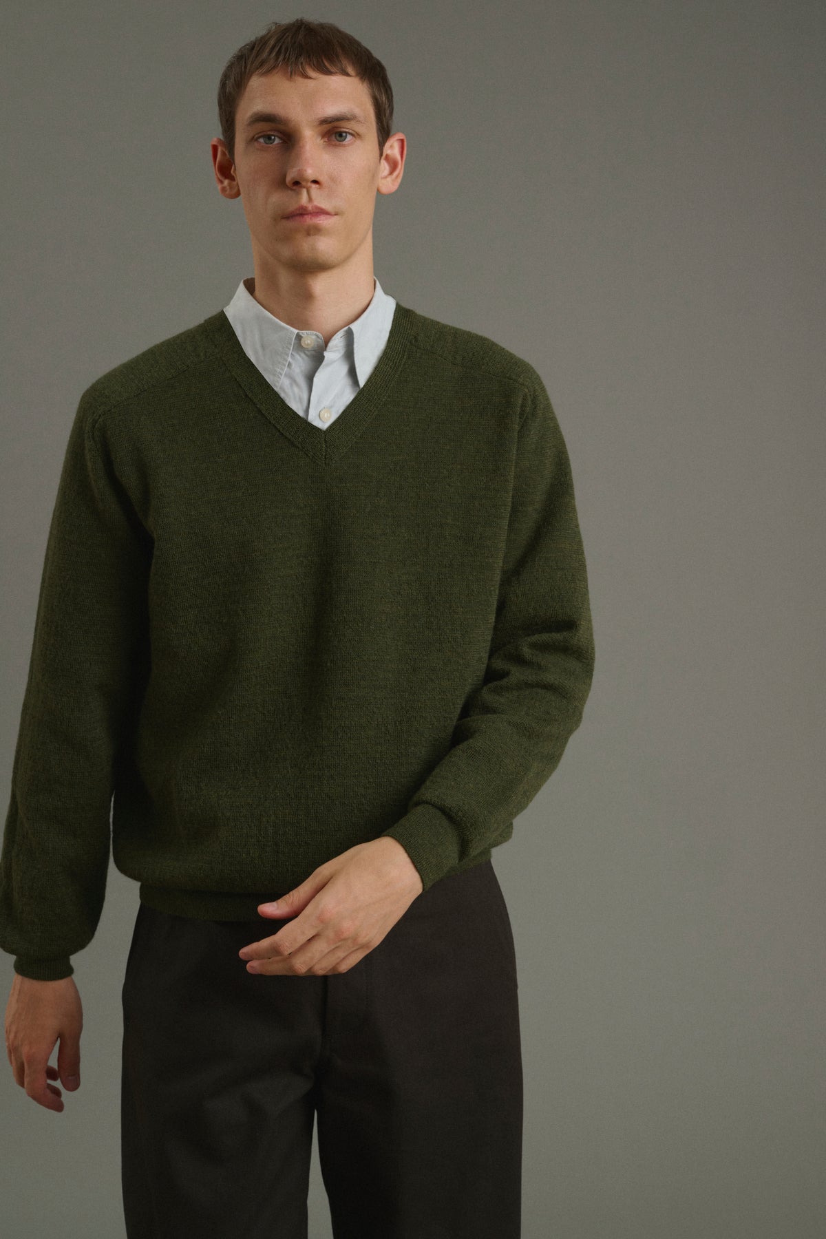 Pullover Themo - Dark Green - Wool - Men