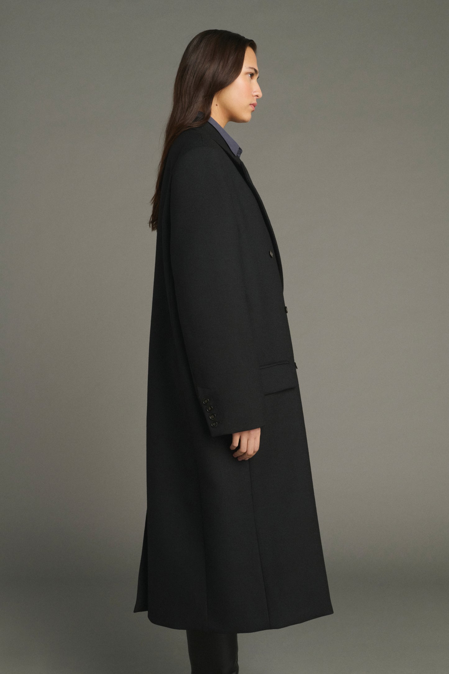 Jim Coat - Black - Wool - Women