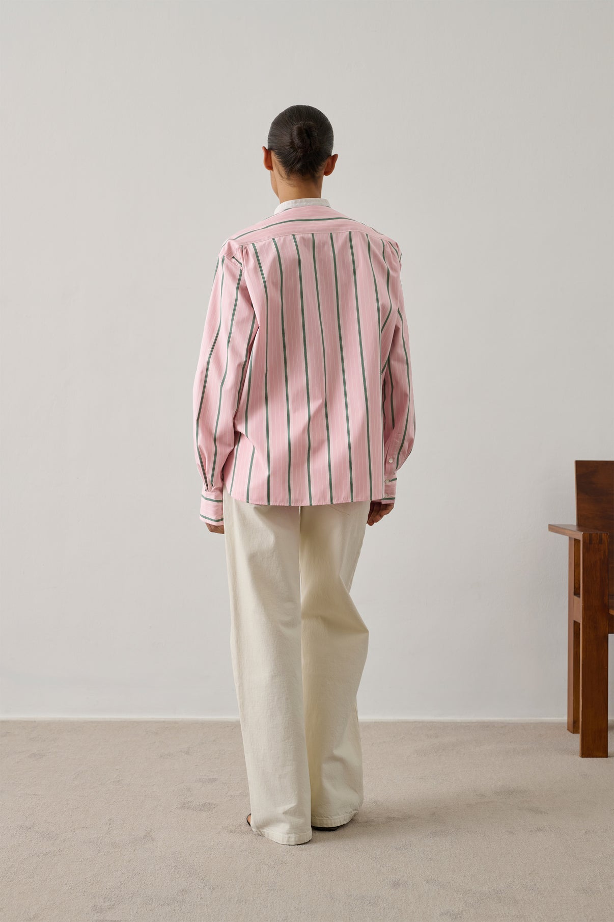 Bermudes Shirt - Pink/Grey - Cotton - Women vue 3