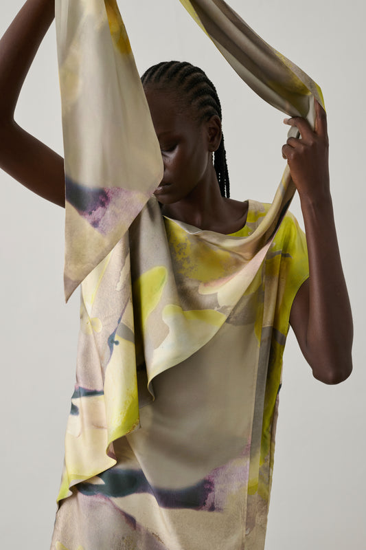 Robe Iberis - Jaune - Soie - Femme