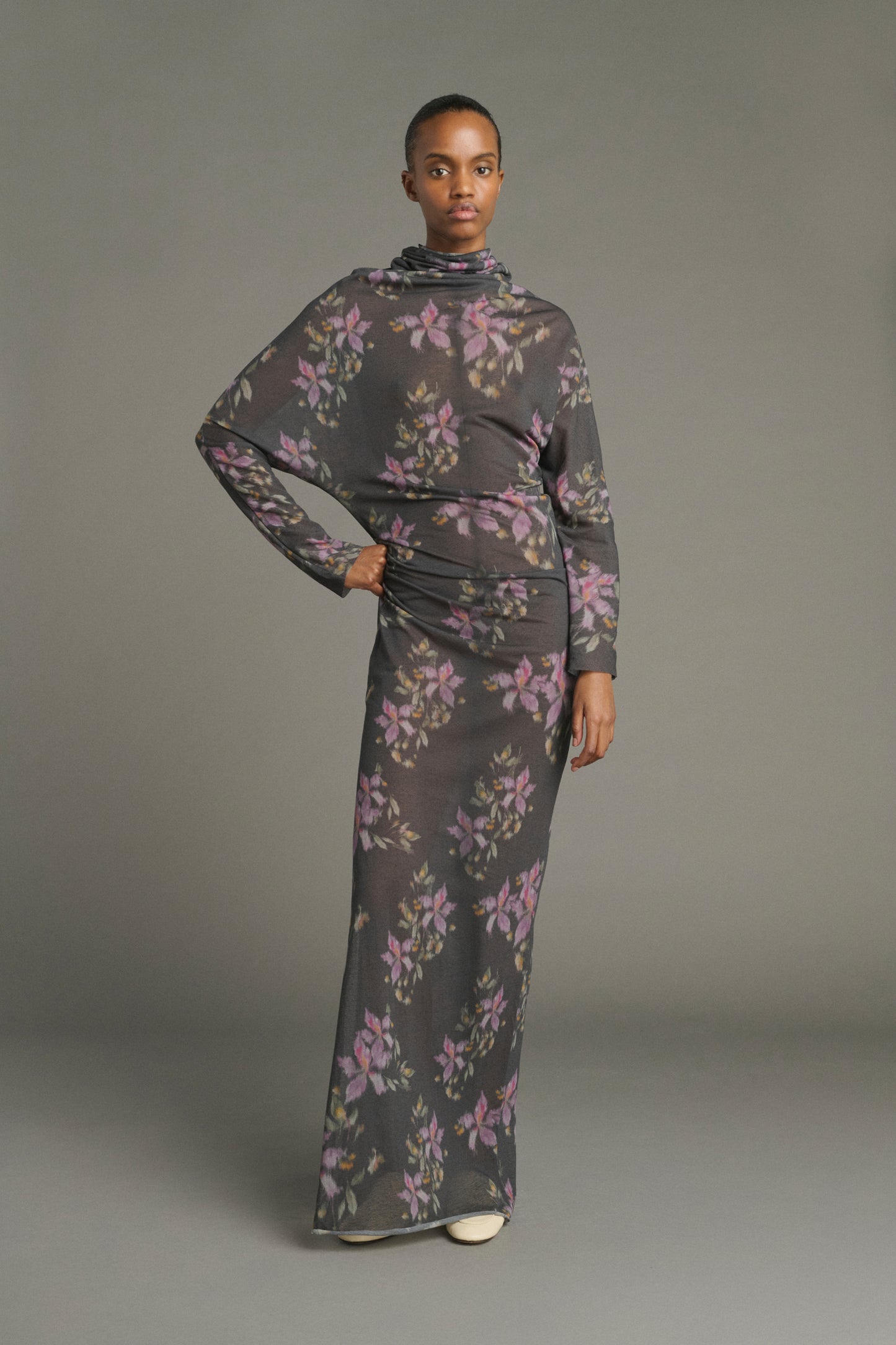 Dress Lola - Anthracite/Violet - Cotton - Women