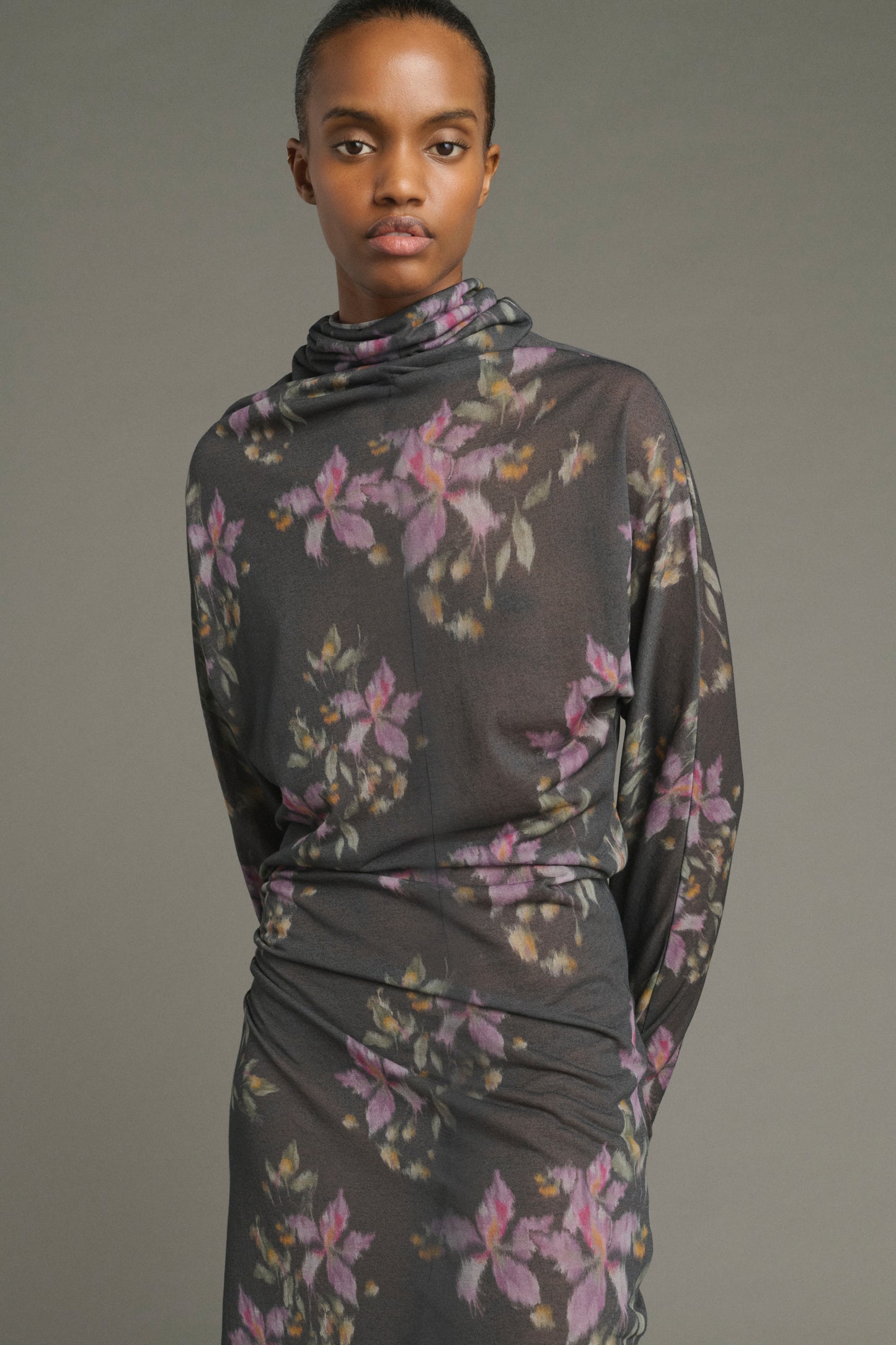Dress Lola - Anthracite/Violet - Cotton - Women