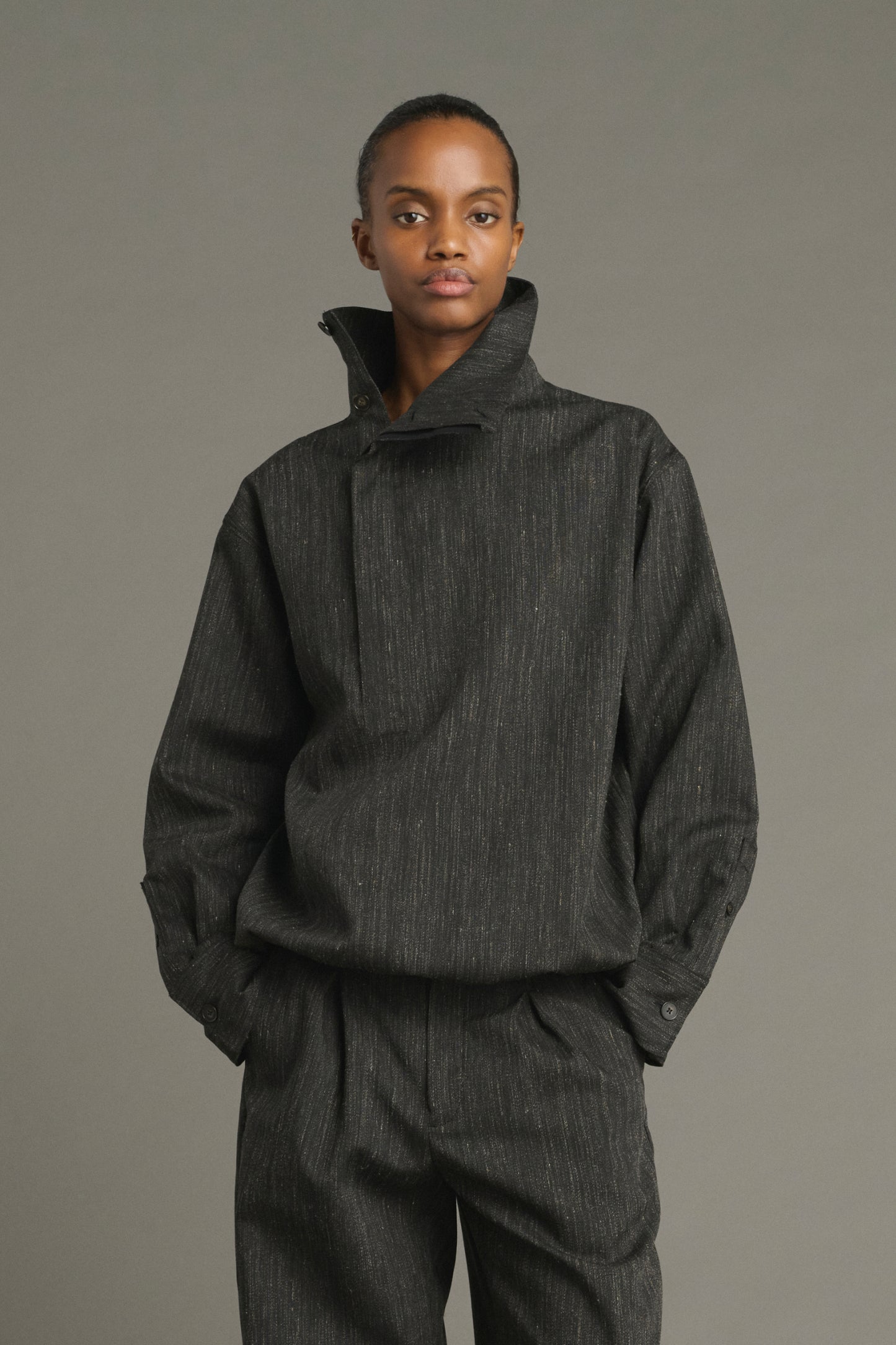 Lutece shirt - Anthracite Grey - Wool - Women
