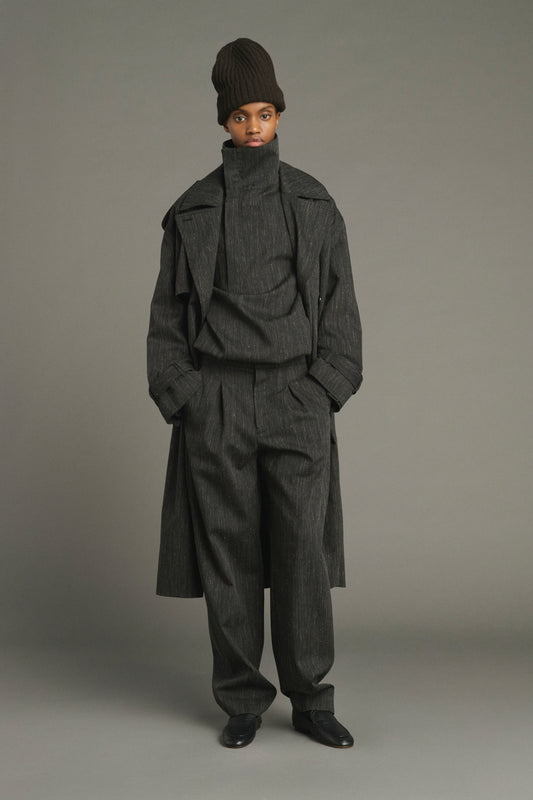Jourdain Trench - Anthracite Grey - Wool - Women