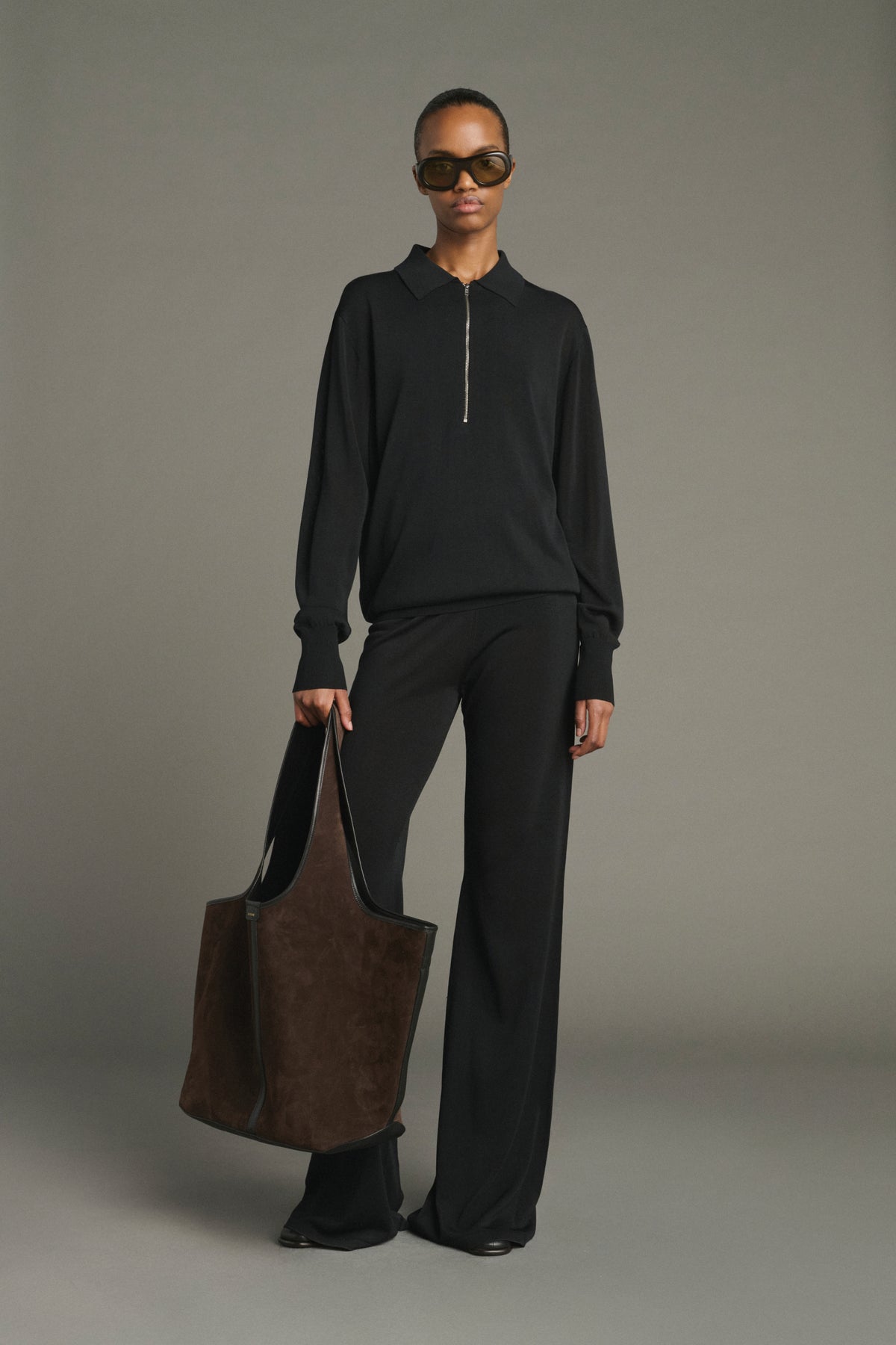 Douce Tote Bag - Dark Brown - Leather - Women