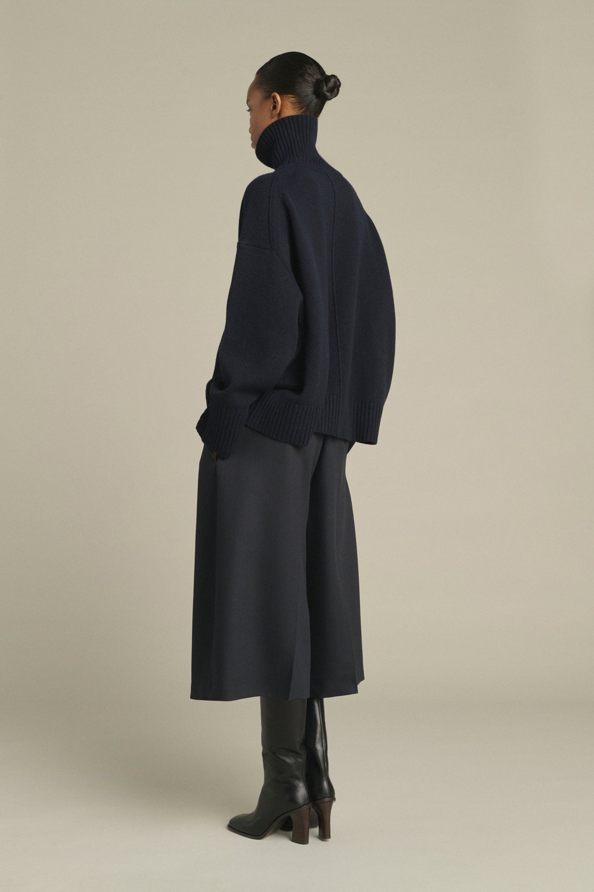 William Pullover - Navy - Merino Wool - Women vue 2