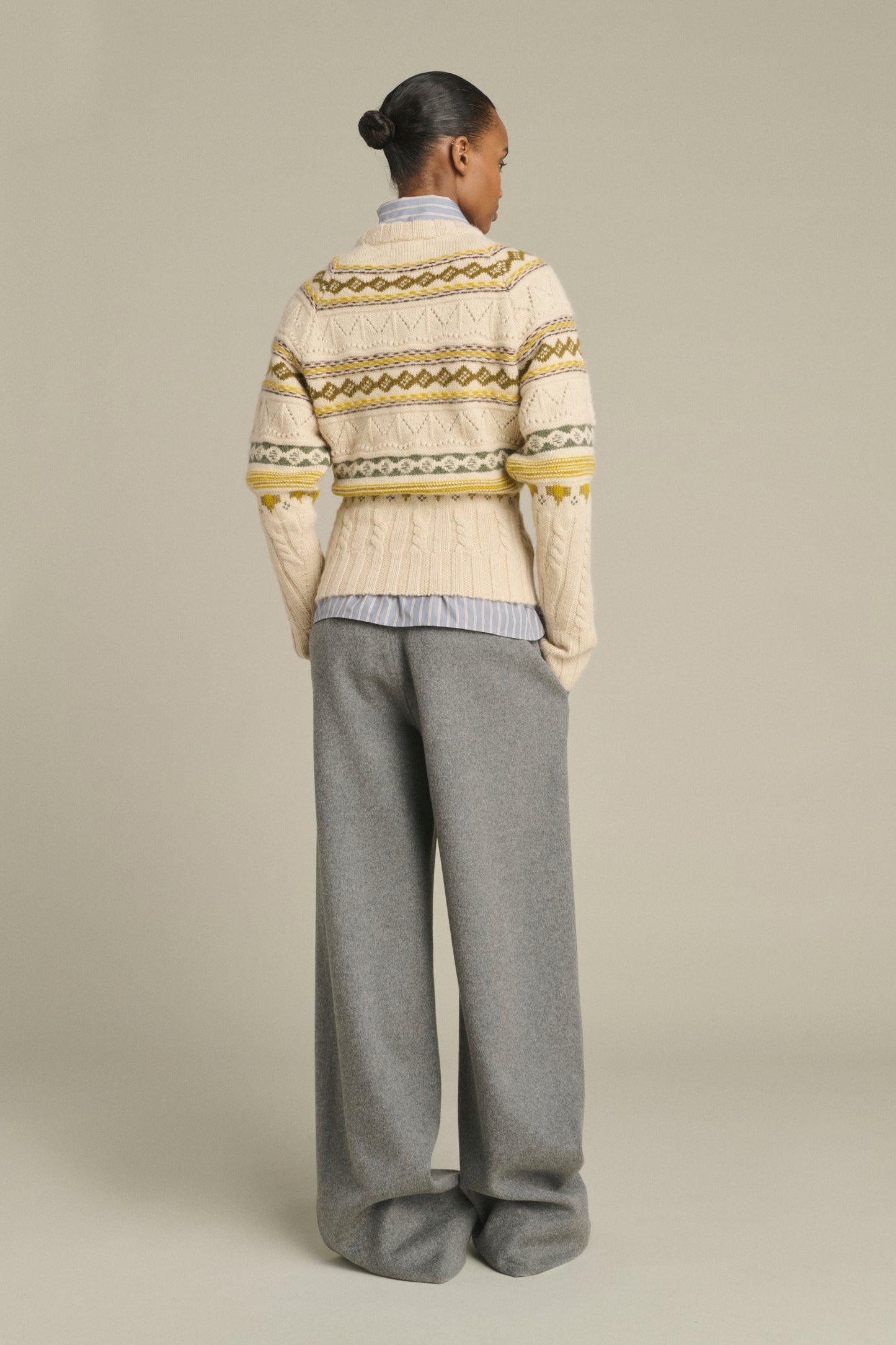 Luis pullover - Multicolour Beige - Merino Wool - Women