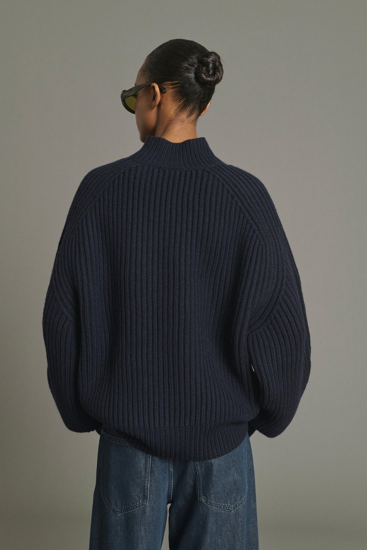 Flamand Pullover - Navy Merino Wool Chunky Ribbed - Soeur