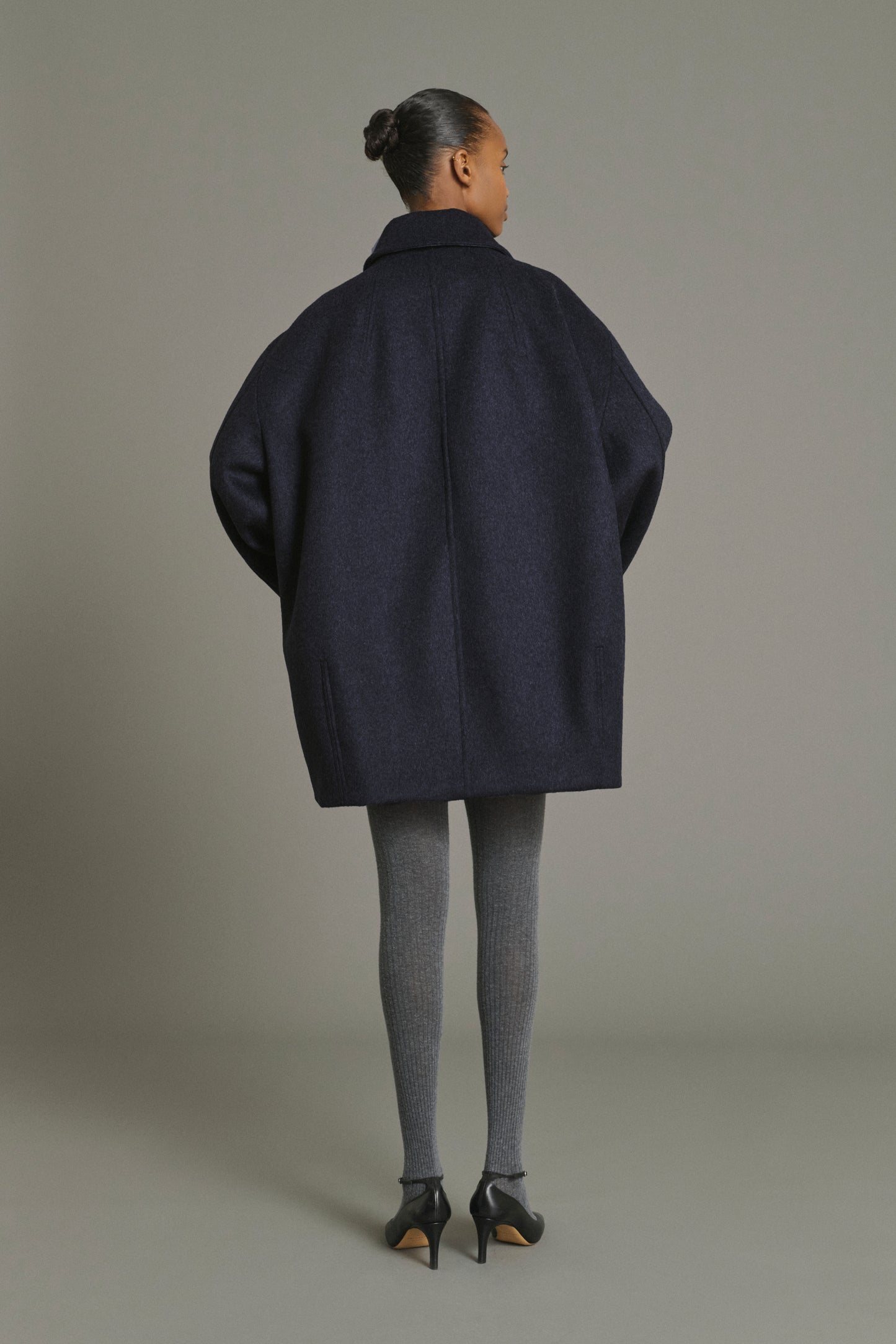 Kasper Coat - Dark Navy - Wool - Women