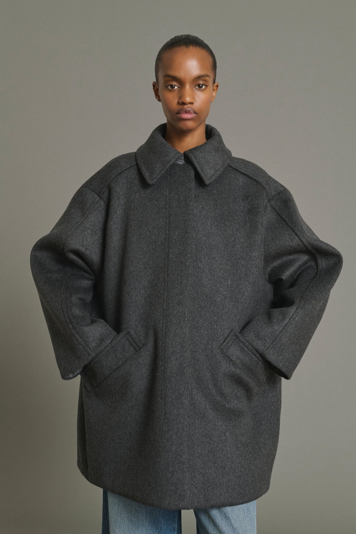 Kasper Coat - Anthracite Marl - Wool - Women vue 3