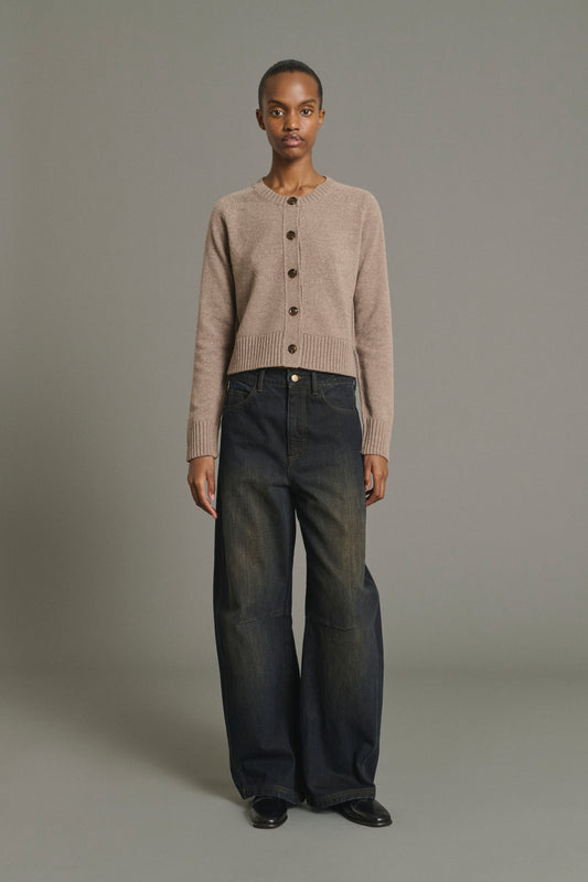Cardigan Virginia - Beige Marl - Merino Wool - Women