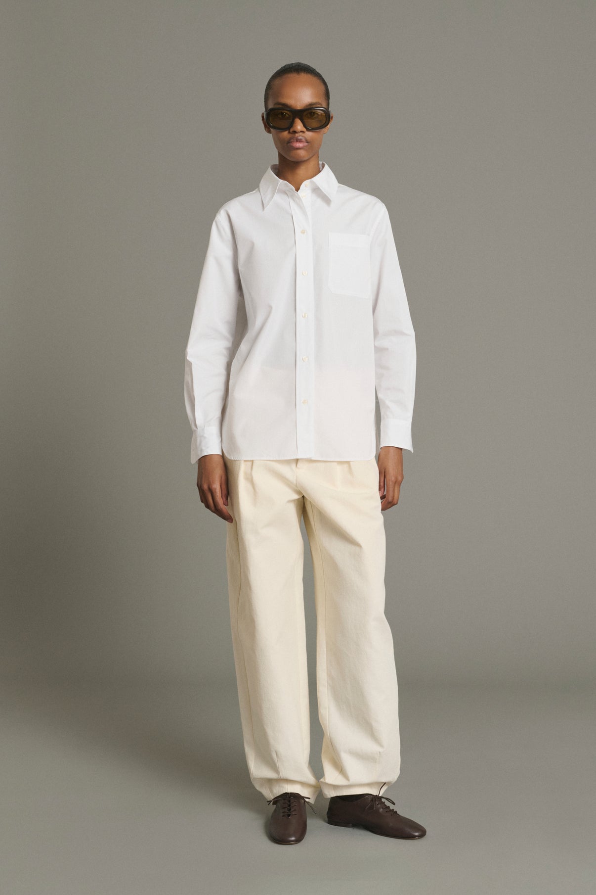 Saphir Shirt - White Organic Poplin Oversized Women - Soeur vue 5