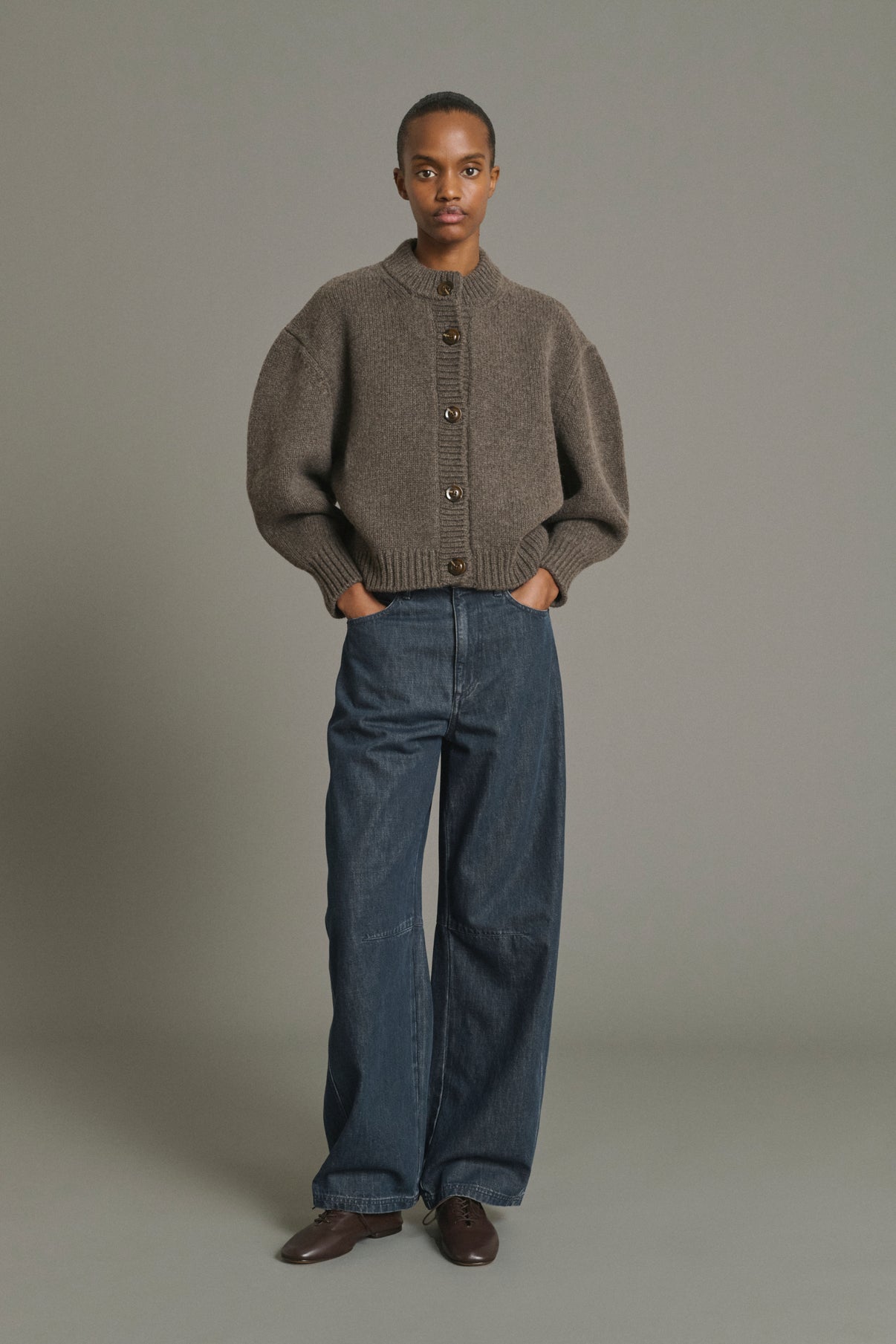 Cardigan Leonard - Marron Glacé - Merino Wool - Women vue 3