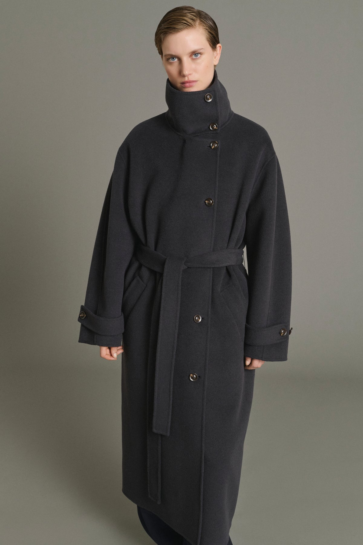 James coat - Charcoal - Wool - Women vue 3