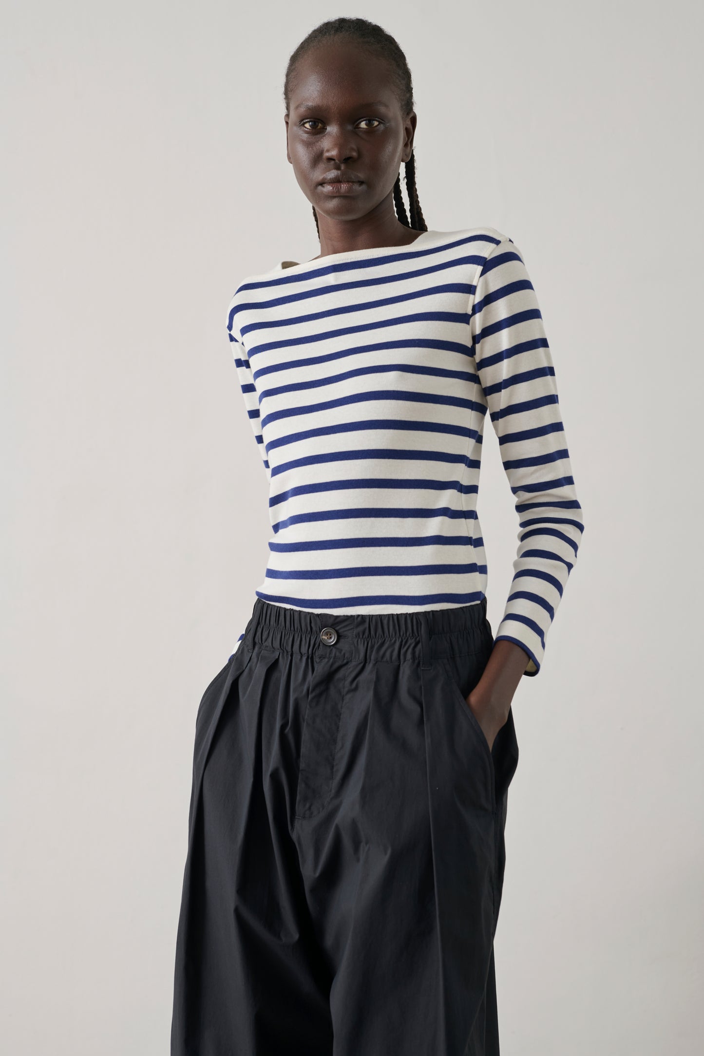 Tee-Shirt Katy - Blanc/Bleu - Coton - Femme