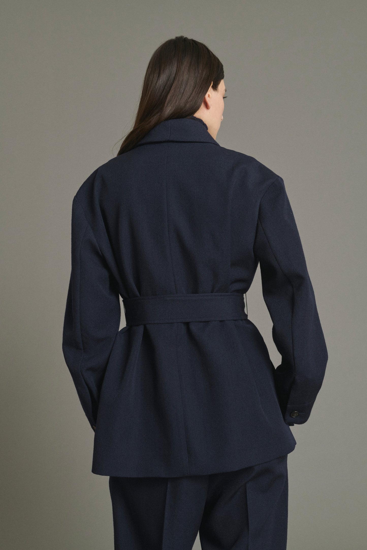 Come Jacket - Navy - Wool - Women