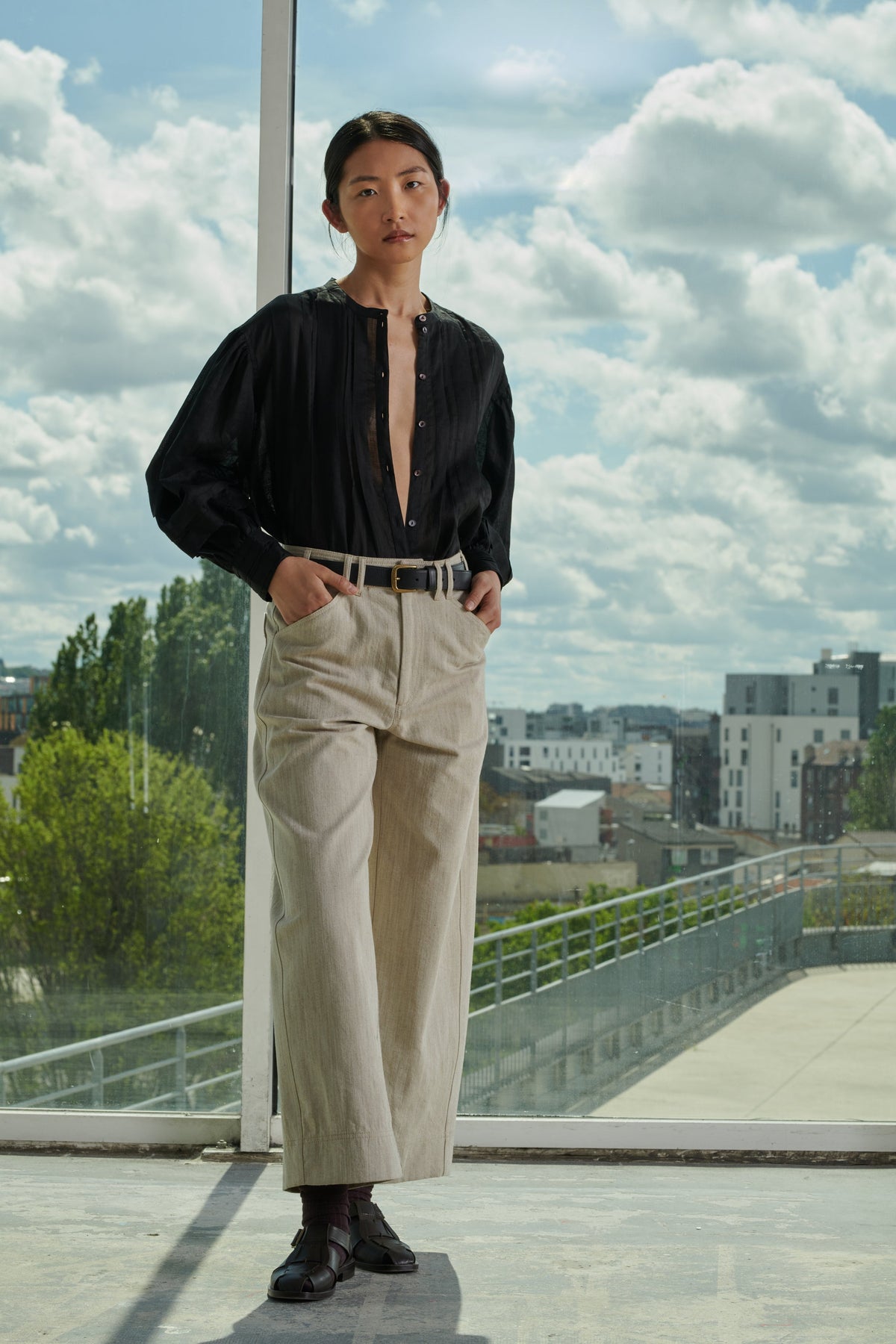 TROUSERS PEPINO BEIGE/ECRU vue 1