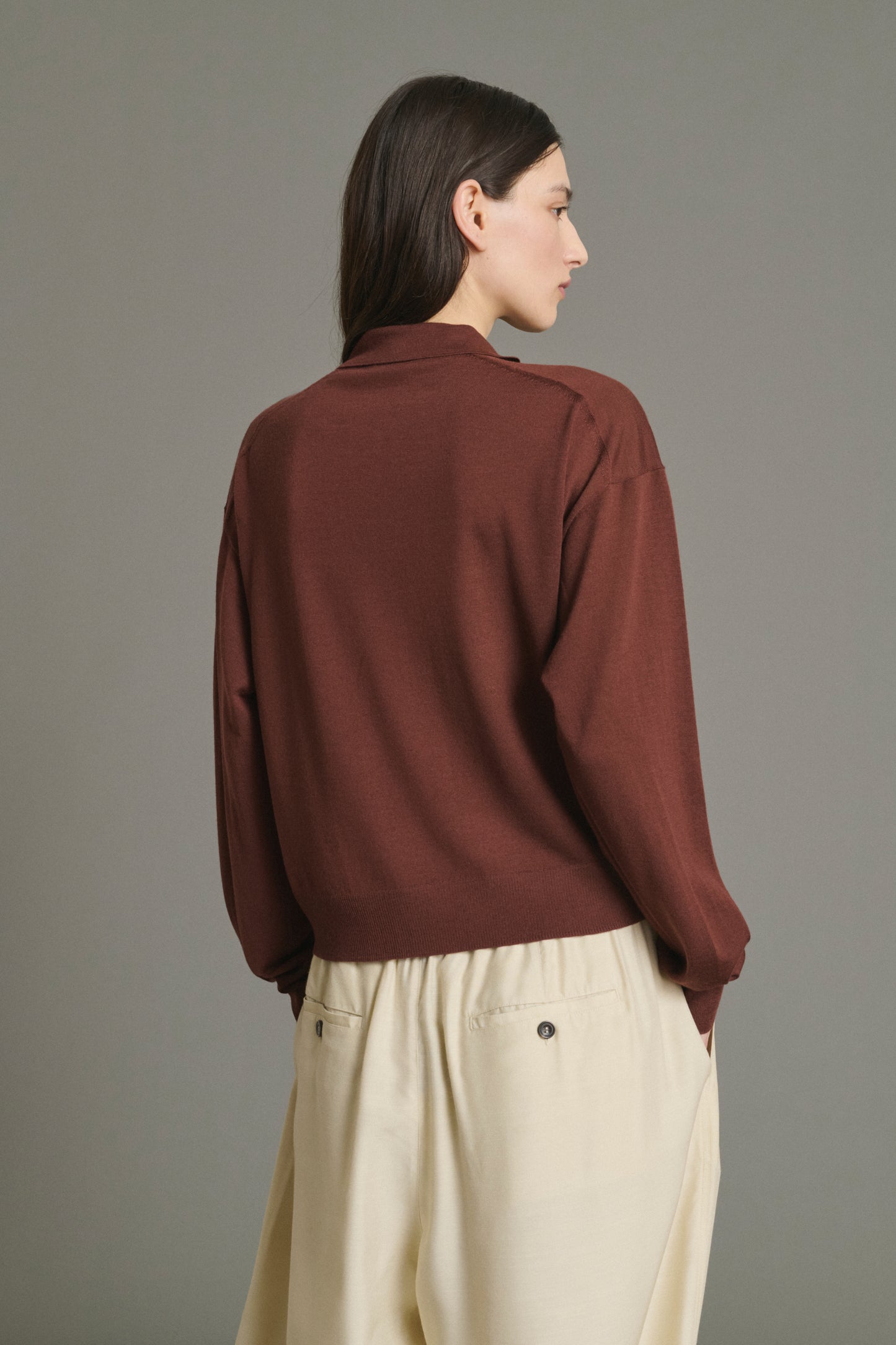 Fleming pullover - Mahogany - Merino Wool - Women