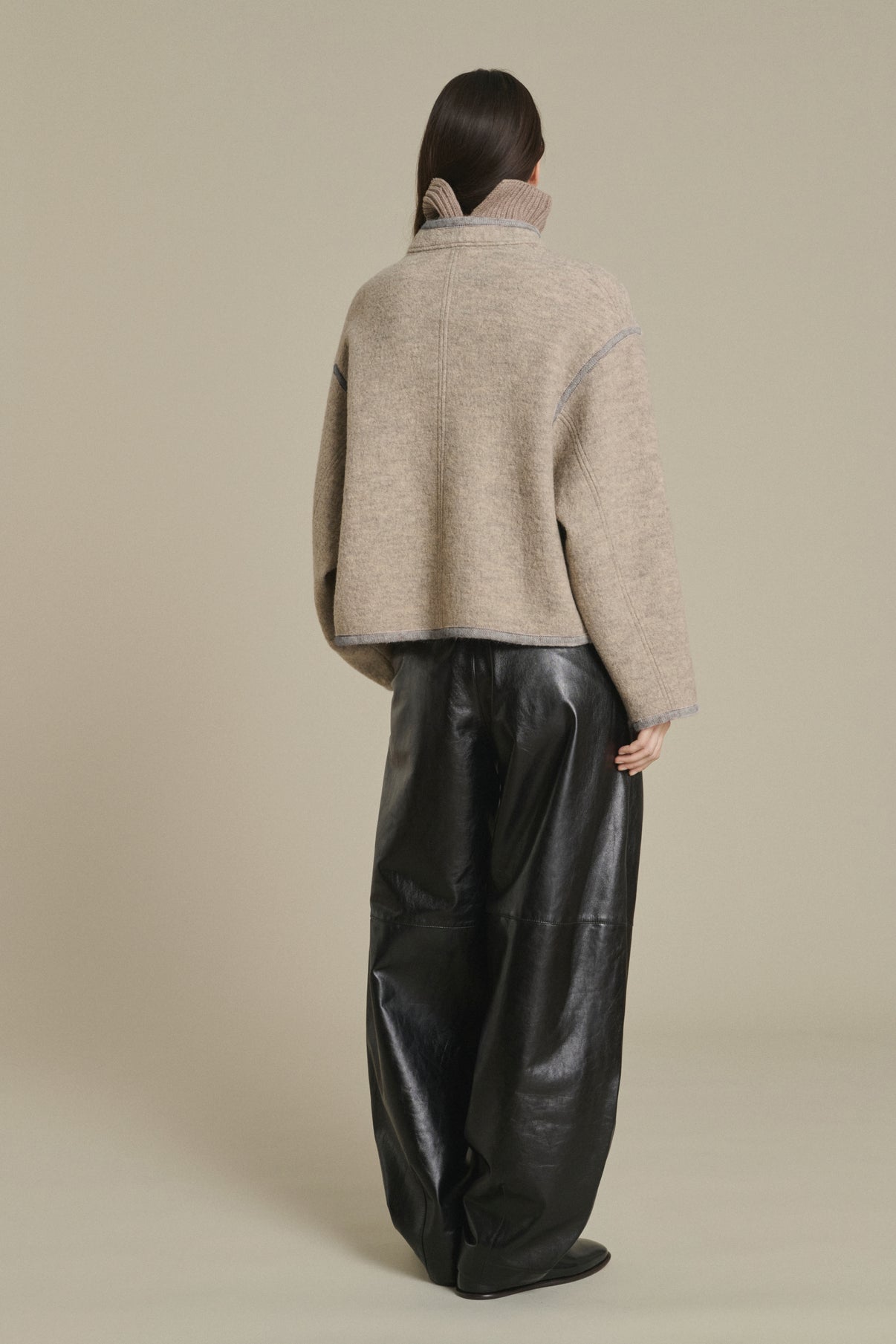 Olympe jacket - Beige/Grey - Wool - Women vue 2