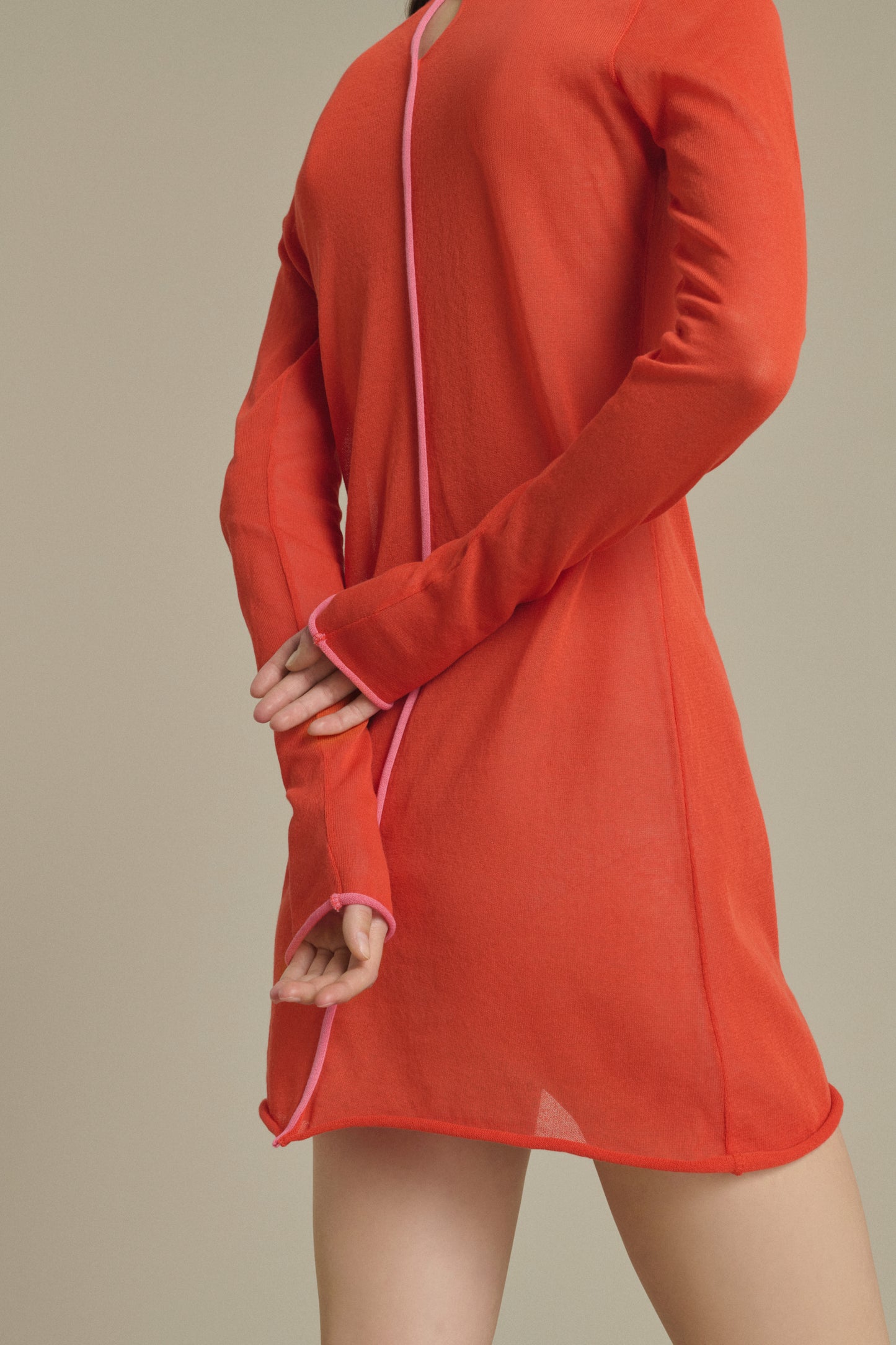 Robe Irene mini rouge orangé en maille Soeur & TL180 - Soeur