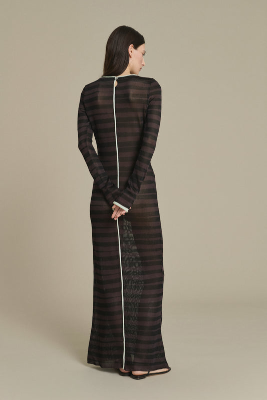 Robe Momo longue rayée chocolat et noir Soeur & TL180 - Soeur