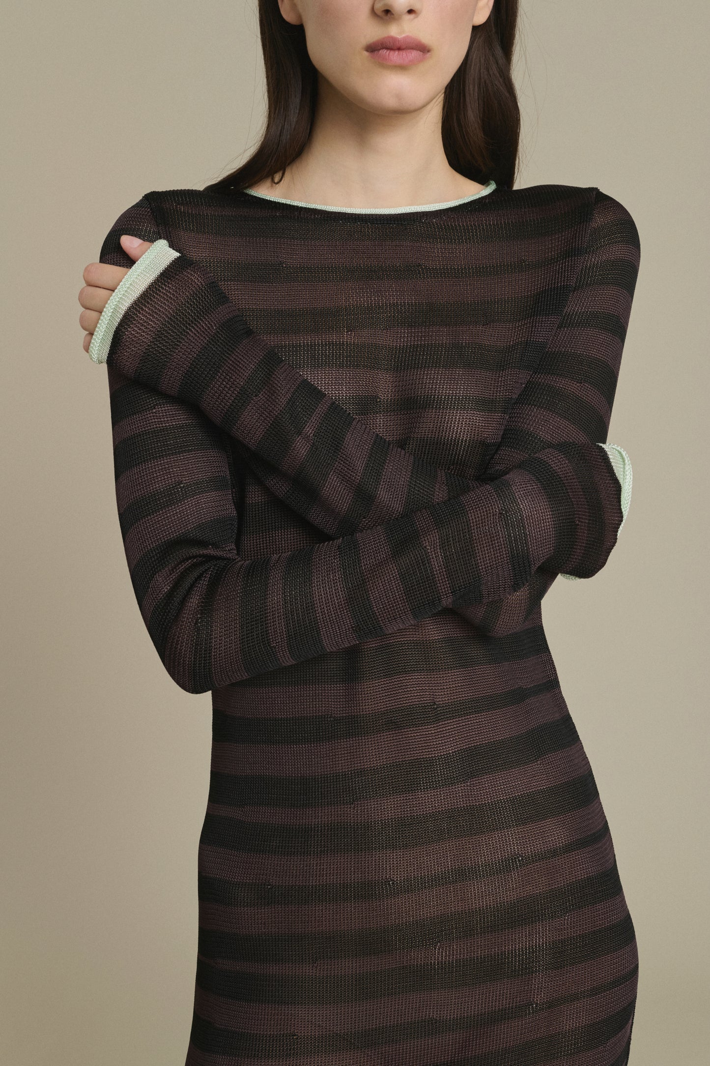 Robe Momo longue rayée chocolat et noir Soeur & TL180 - Soeur