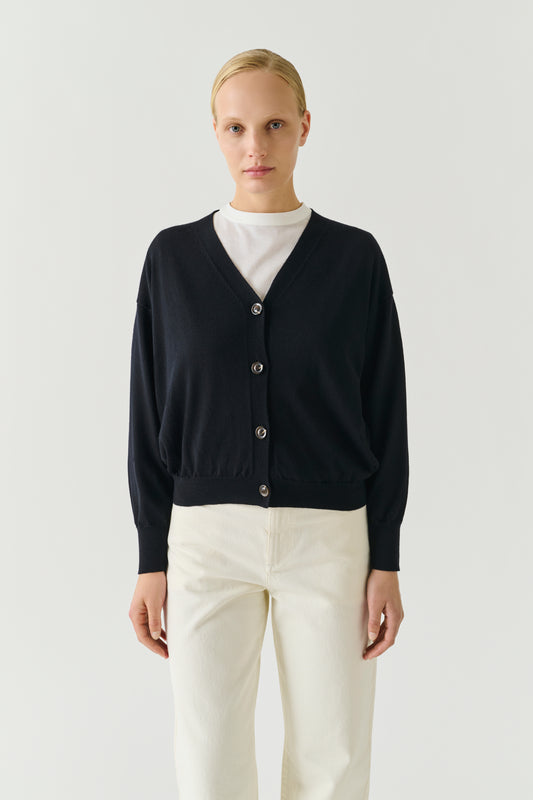 Cardigan Idem - Black - Merino Wool - Women