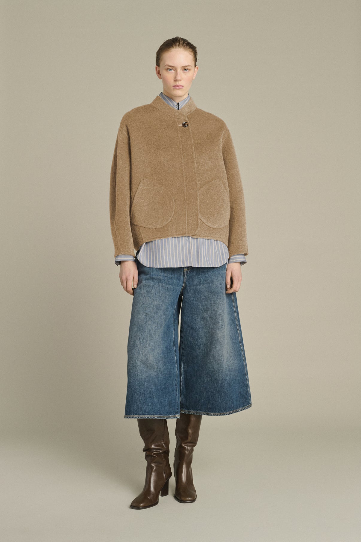 Windsor coat - Mottled camel - Wool - Women vue 2